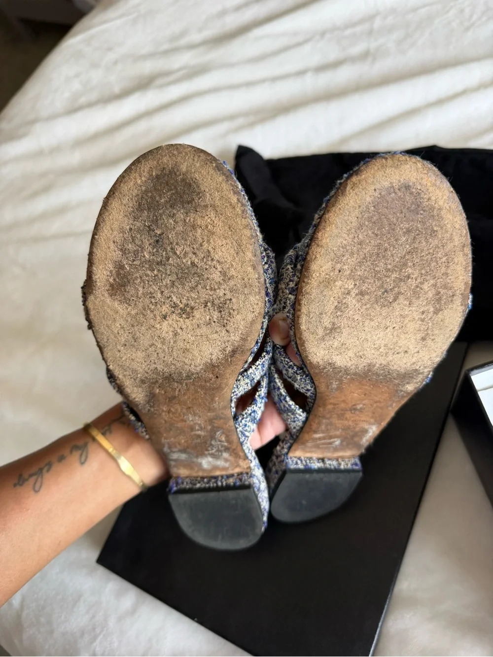 Chanel Tweed CC Embellished Sandals – Pre-Owned